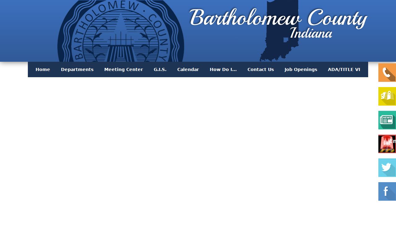 Bartholomew County public office phone directory for warrant record routing